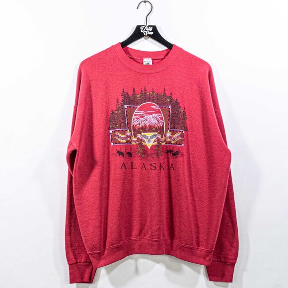 Alaska Wilderness Nature Sun Faded Sweatshirt XXL VTG 90s Art Grunge - Picture 1 of 12